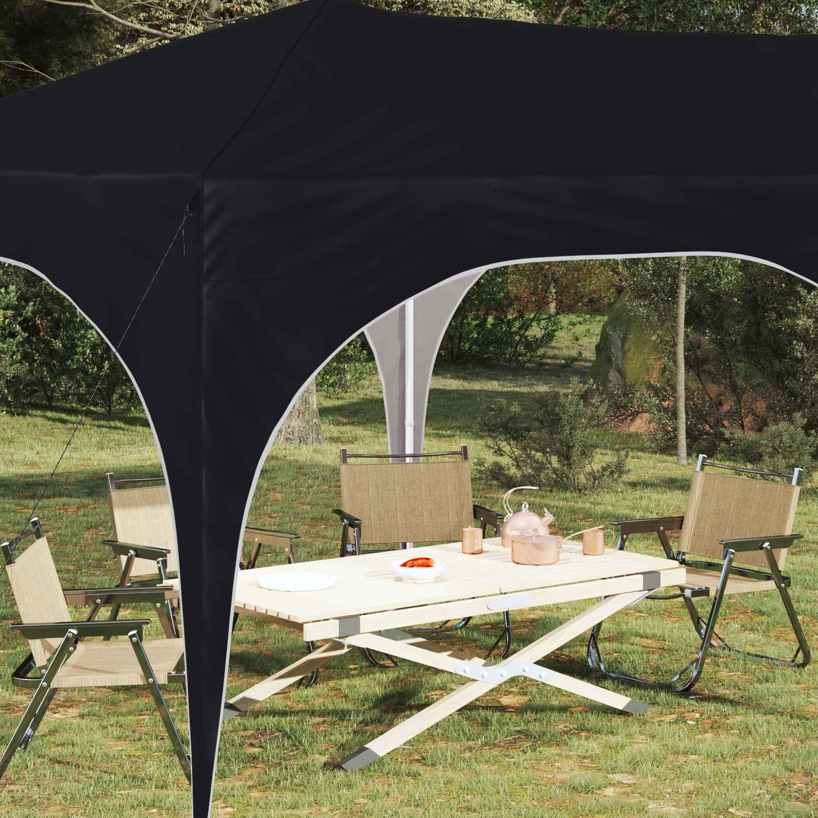 Pop-up Partyzelt 575 x 288 x 245 cm Creme Oxford-Stoff