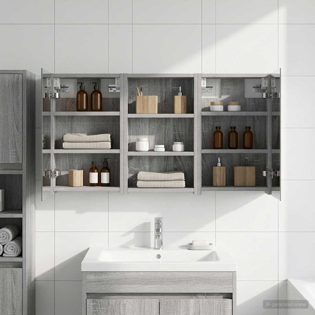 Badezimmerschrank-Set 3 pcs 80 x 10,5 x 50 cm Holzwerkstoff