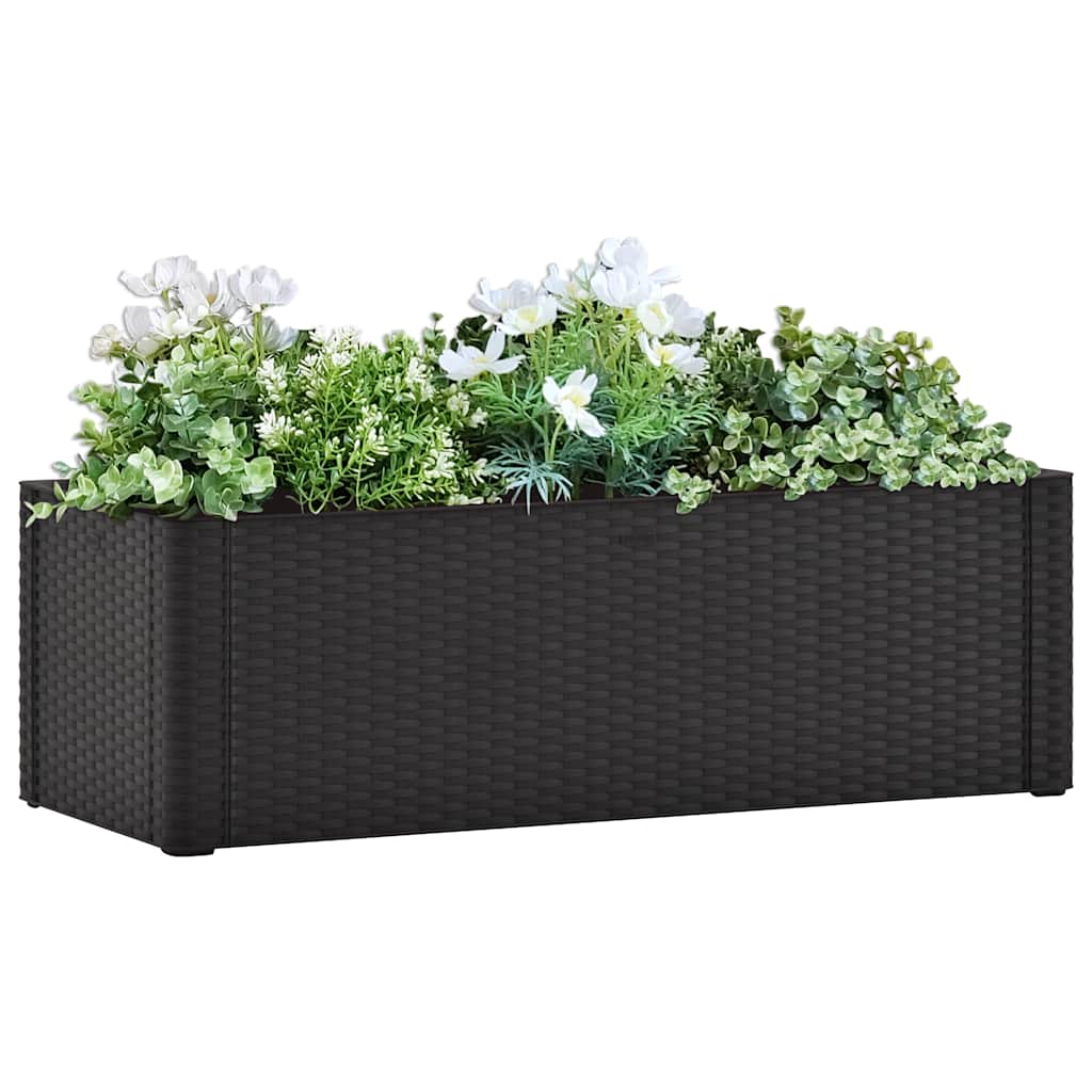Garten-Hochbeet Selbstbewässerungssystem Anthrazit 43x43x33 cm