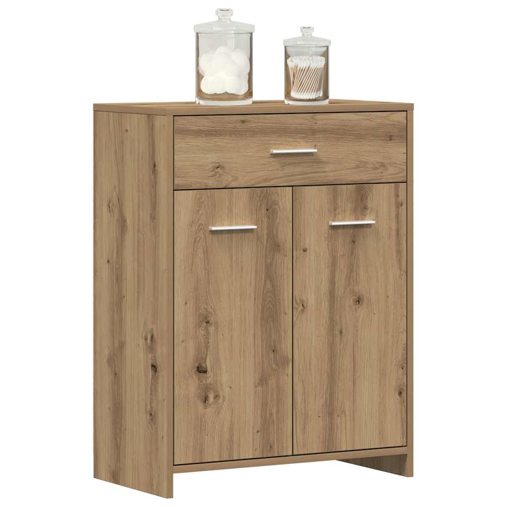 Badezimmerschrank Weiß 60x33x80 cm Holzwerkstoff