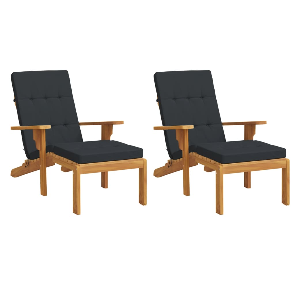 Liegestuhl-Auflagen 2 Stk. Creme Oxford-Gewebe
