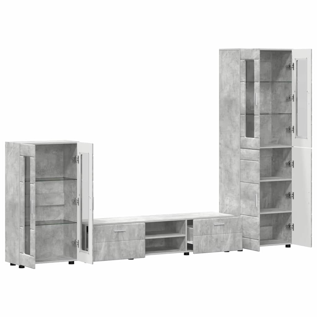 Highboard mit Regal FLORIN Weiß 60 x 35 x 182 cm Holzwerkstoff