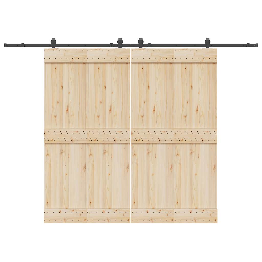 Schiebetürbeschlag-Set 366 cm Stahl Schwarz