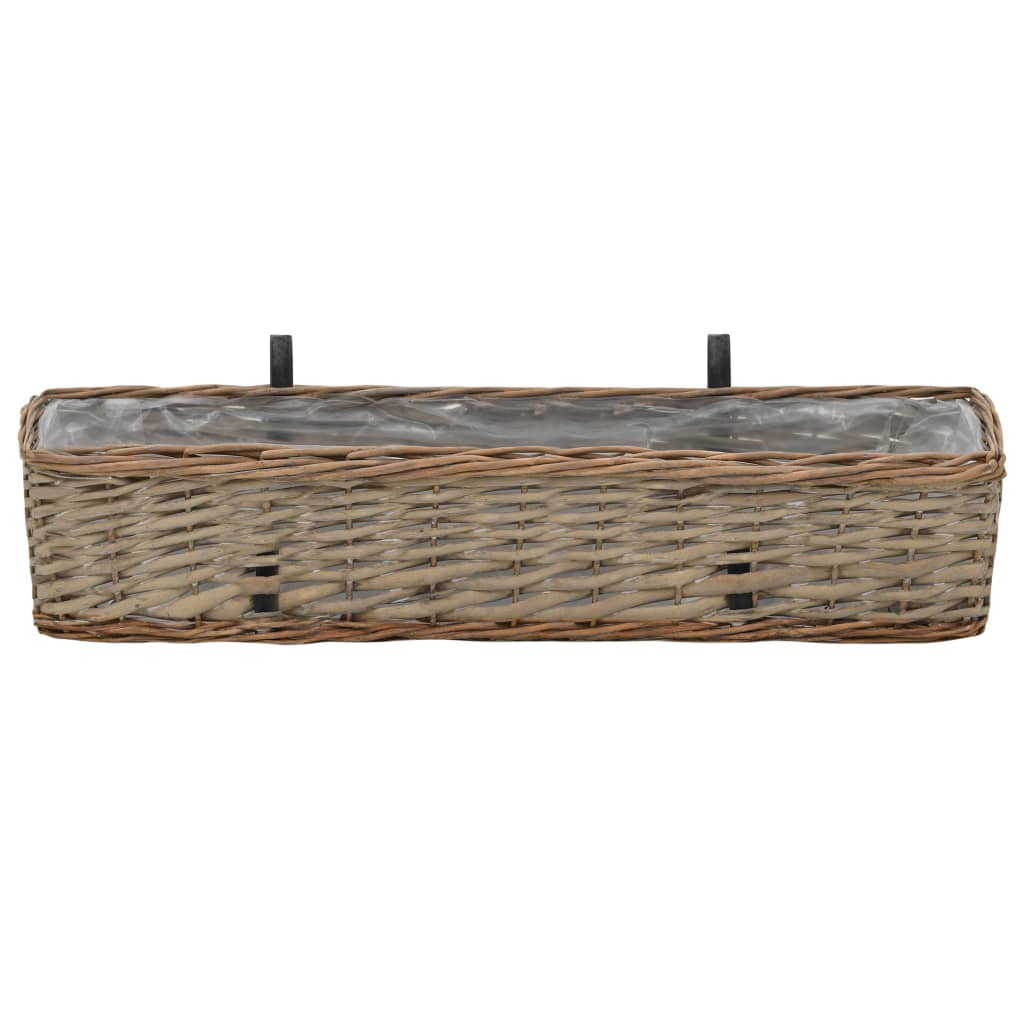 Balkon-Blumentöpfe 2 Stk. Weide mit PE-Auskleidung 40 cm