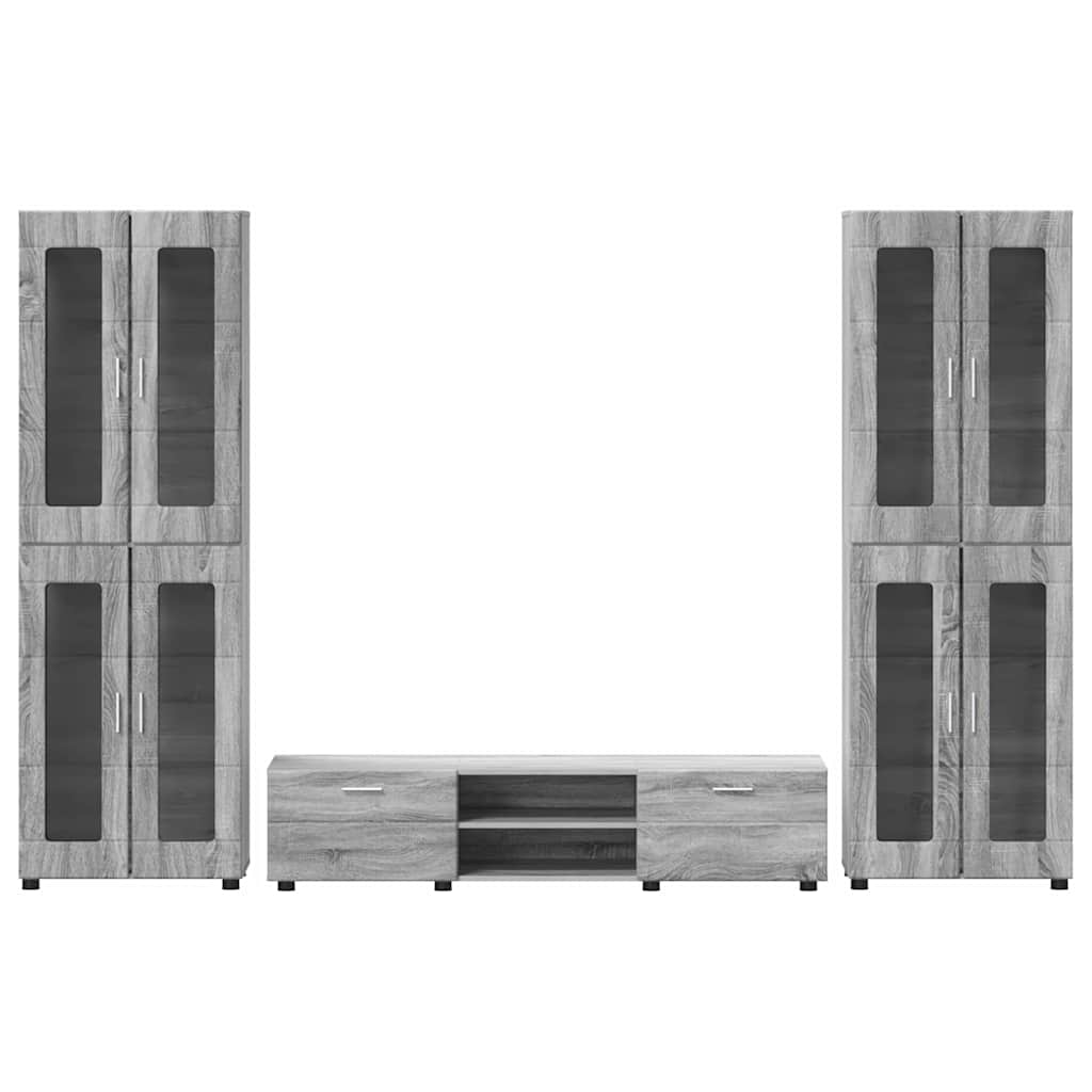 Highboard mit Regal FLORIN Weiß 60 x 35 x 182 cm Holzwerkstoff