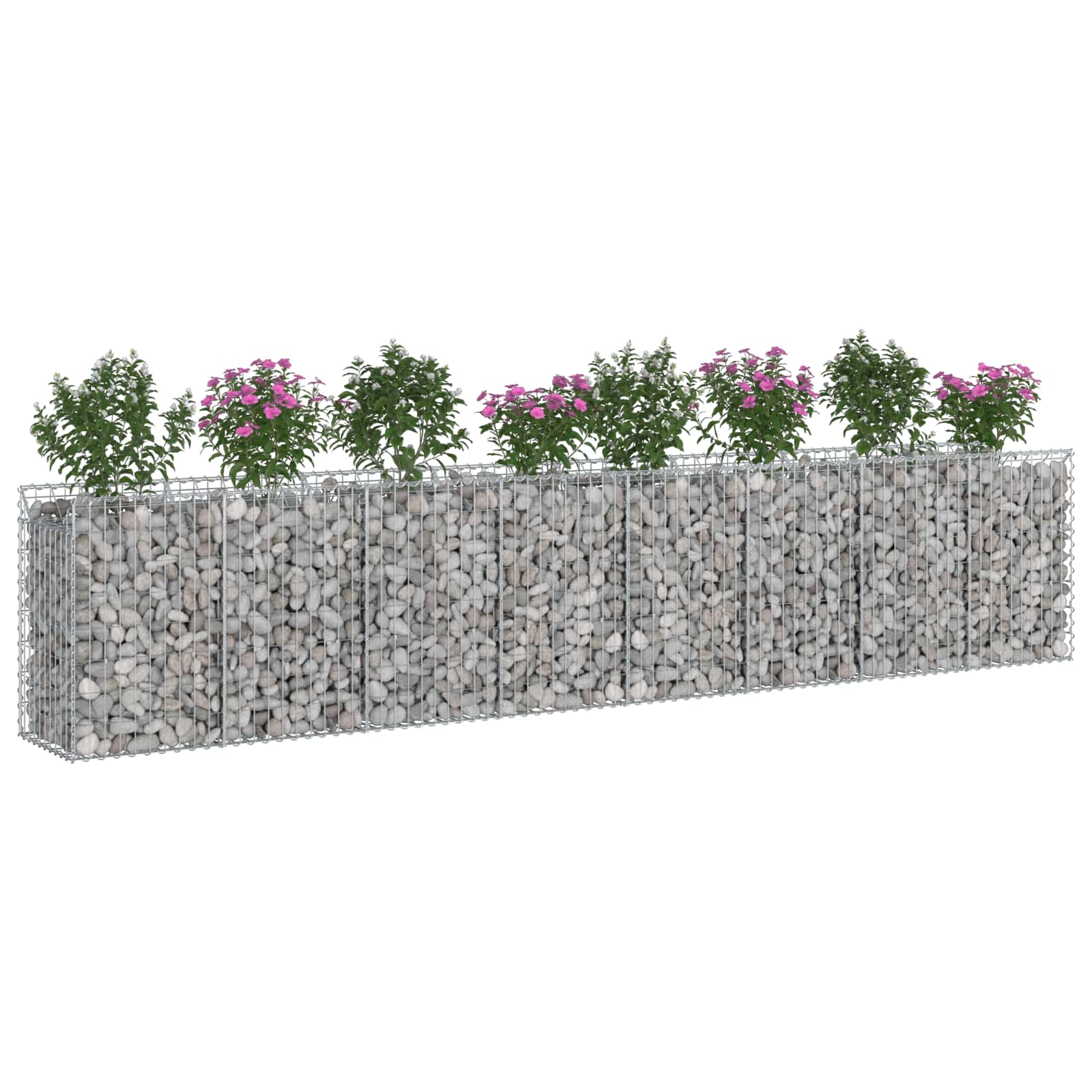 Gabionen-Hochbeet 2 pcs Silber