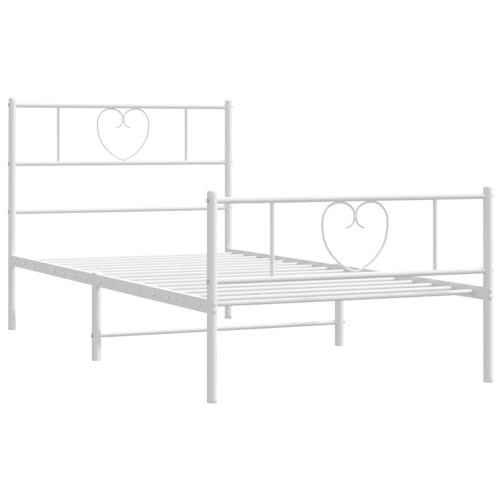 Bettgestell mit Kopfteil Metall Schwarz 100x190 cm