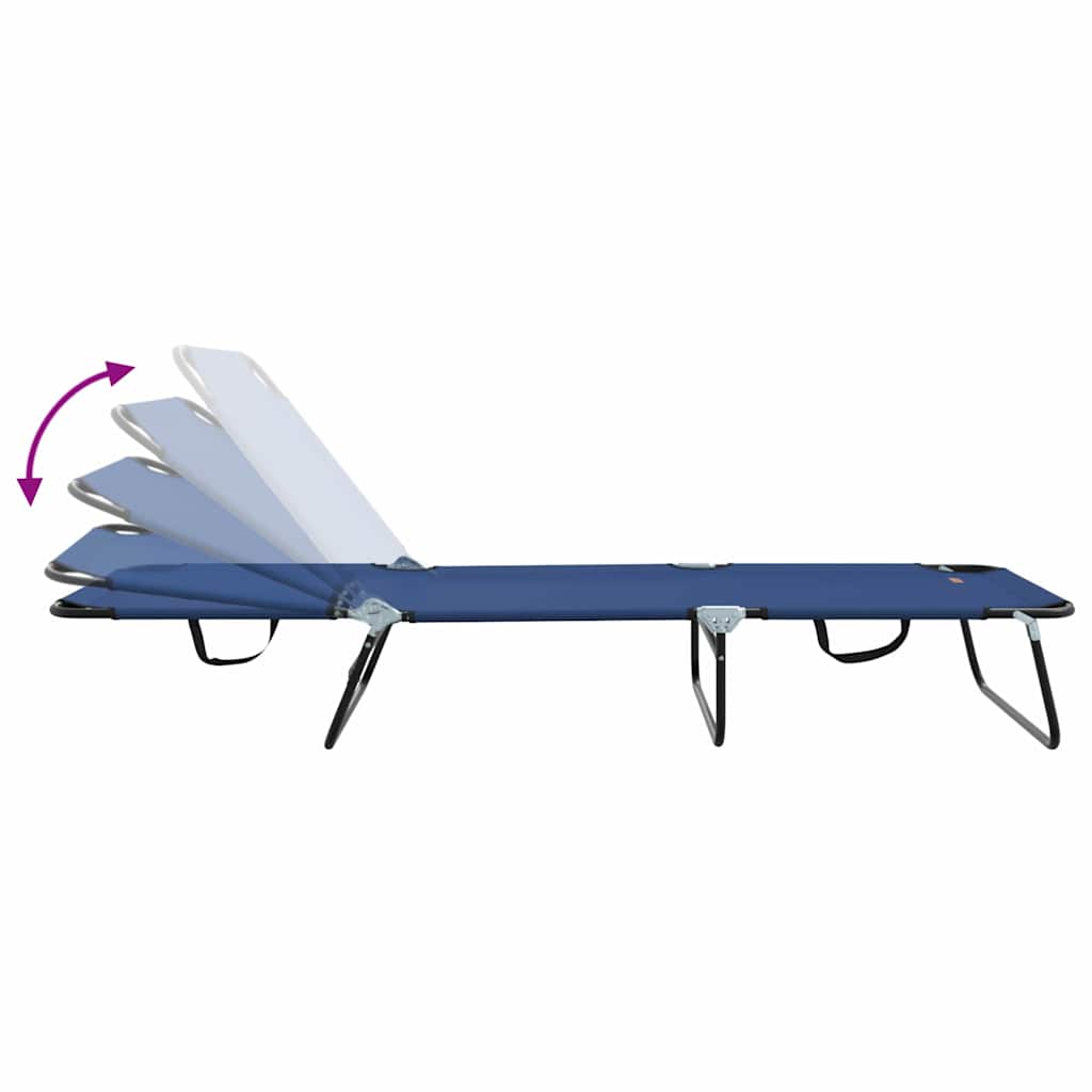 Klappbare Sonnenliege Blau 188 x 57 x 86,5 cm Polyester