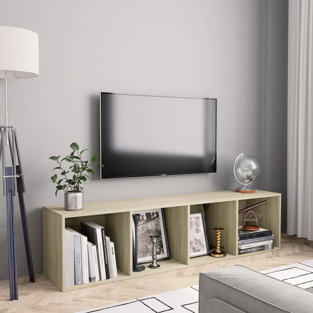Bücherregal/TV-Schrank Weiß 143×30×36 cm