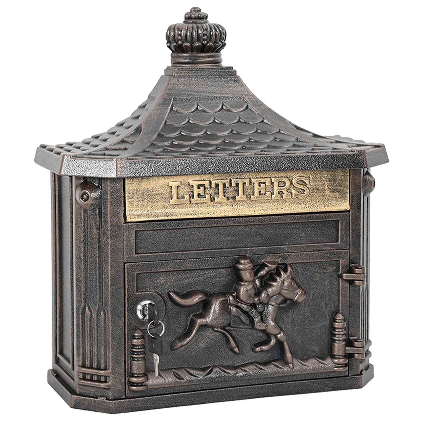 Wandmontierter Briefkasten Grün 40,5 x 16 x 45 cm Gussaluminium