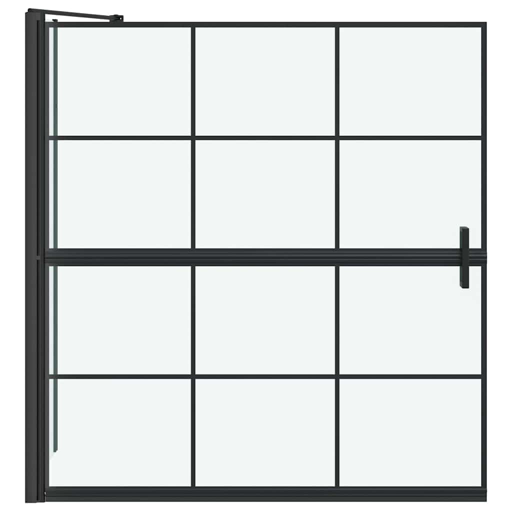 Bad-Duschschirm Schwarz und Transparent 80 x 68 x 128 cm