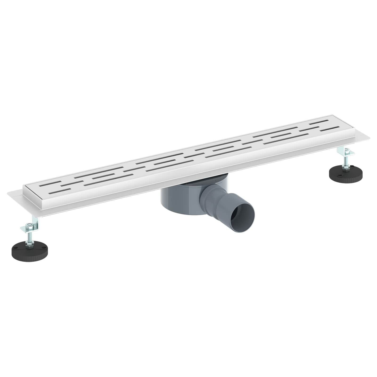 Duschabfluss mit Glashülle und 360° Siphon Schwarz 50 cm