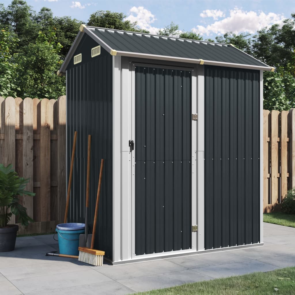 Gartenhaus Hellgrau 192x152,5x237 cm Verzinkter Stahl