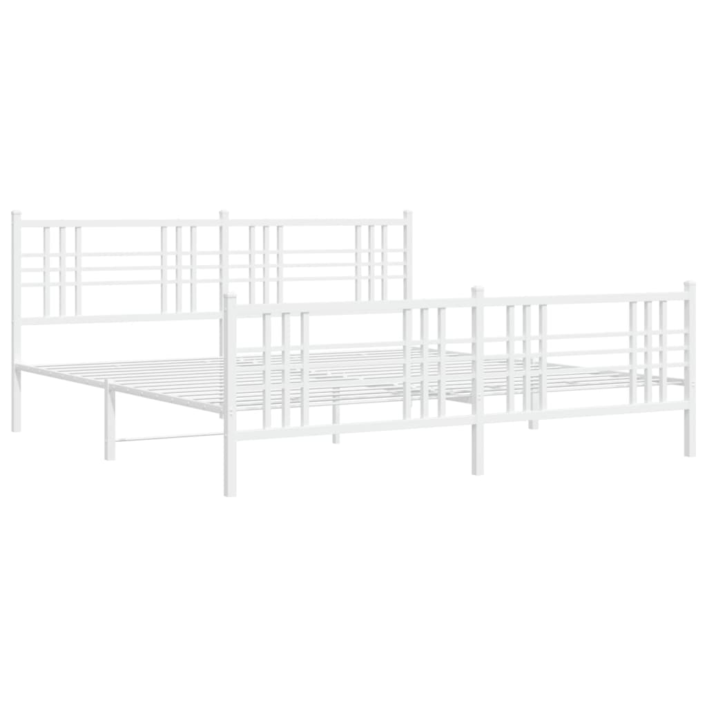 Bettgestell mit Kopf- und Fußteil Metall Schwarz 90x200 cm