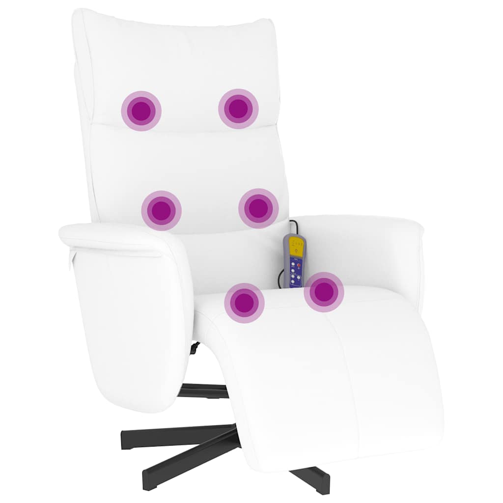 Massagesessel mit Fußteil Creme Kunstleder