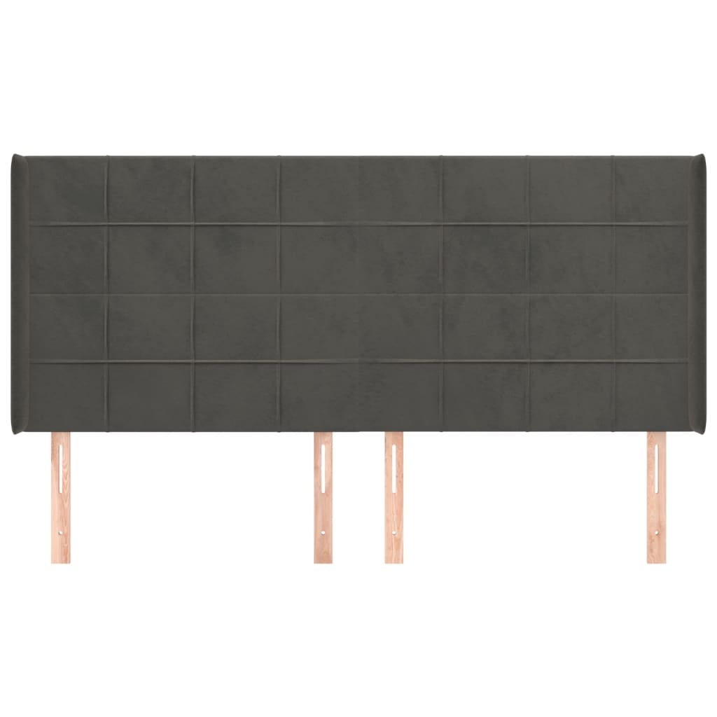 Kopfteil mit Ohren Dunkelblau 93x16x78/88 cm Samt