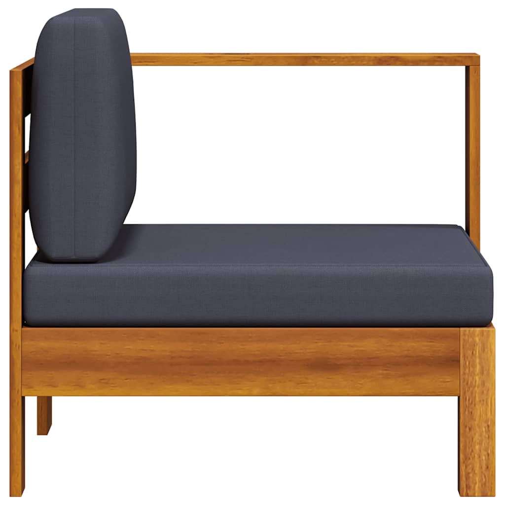 2-tlg. Garten-Lounge-Set mit Cremeweißen Kissen Akazienholz