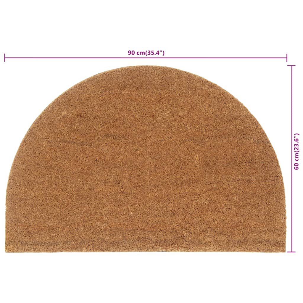 Fußmatte Schwarz Halbrund 60x90 cm Kokosfaser Getuftet