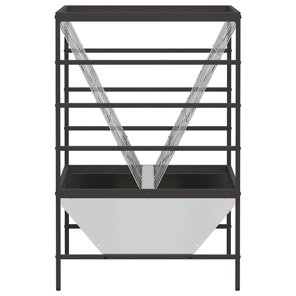 Viehfutterspender Schwarz 100 x 60 x 90 cm Kaltgewalzter Stahl