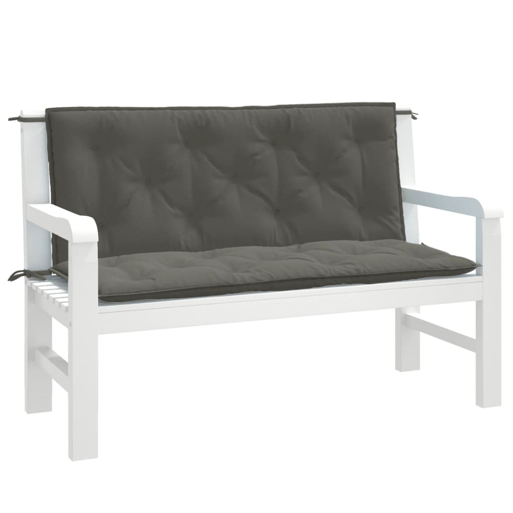 Gartenbank-Auflagen 2 Stk. Melange Anthrazit 100x50x7 cm Stoff