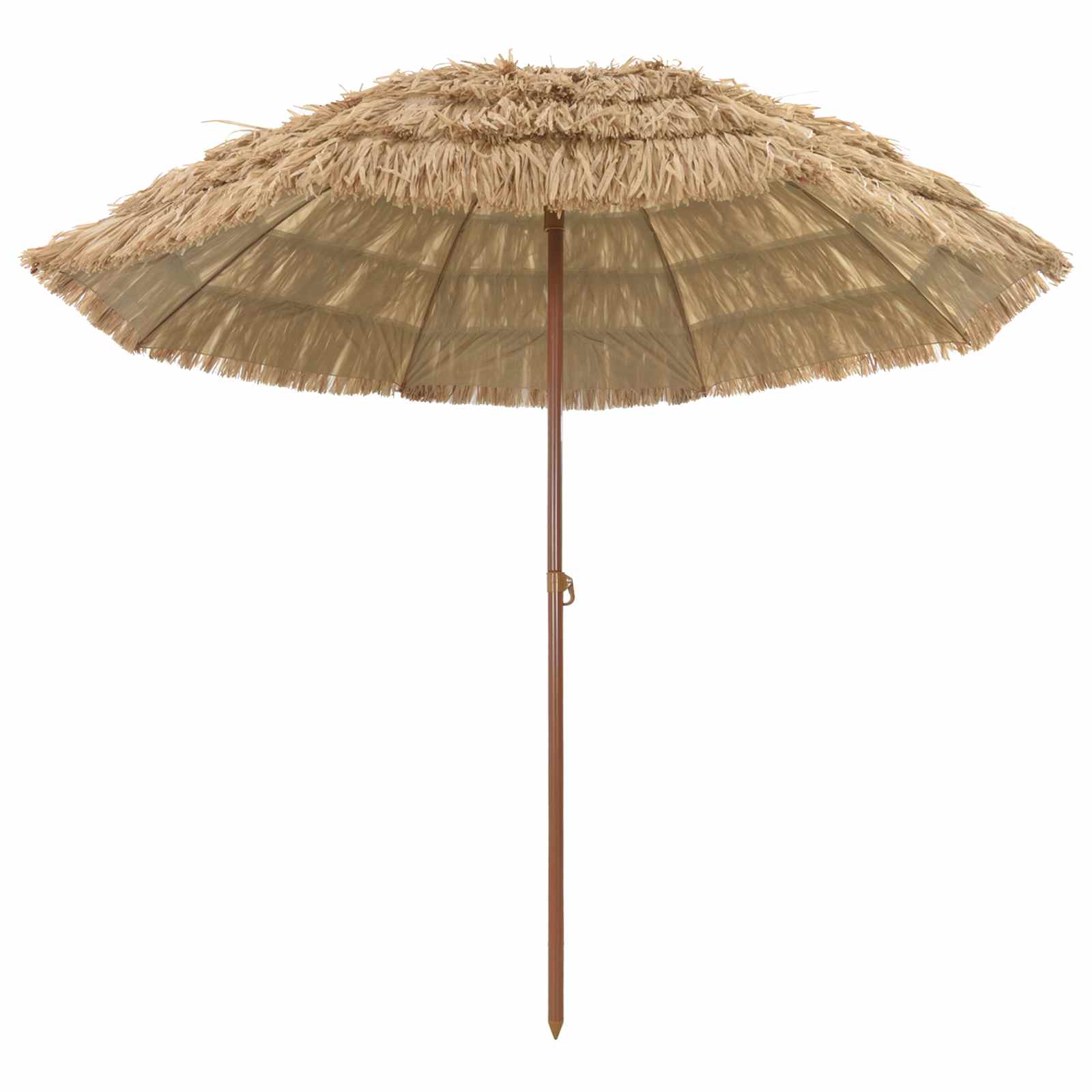 Strandparasol Natur 160 x 160 x 196 cm Polyester und Stahl