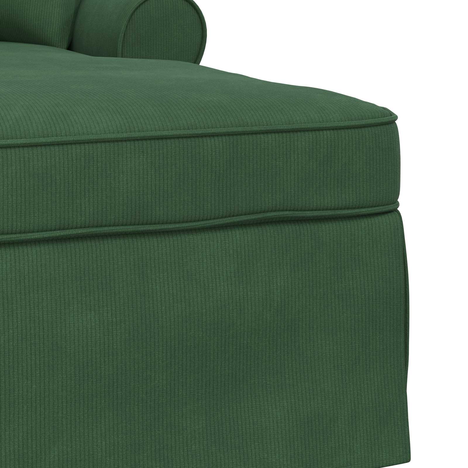 Chaise Lounge mit Rock mit Kissen 3 pcs Hellgrau Cordstoff