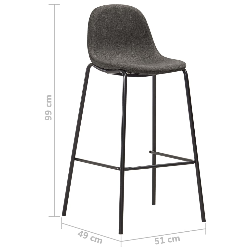 Barhocker 6 Stk. Schwarz Stoff