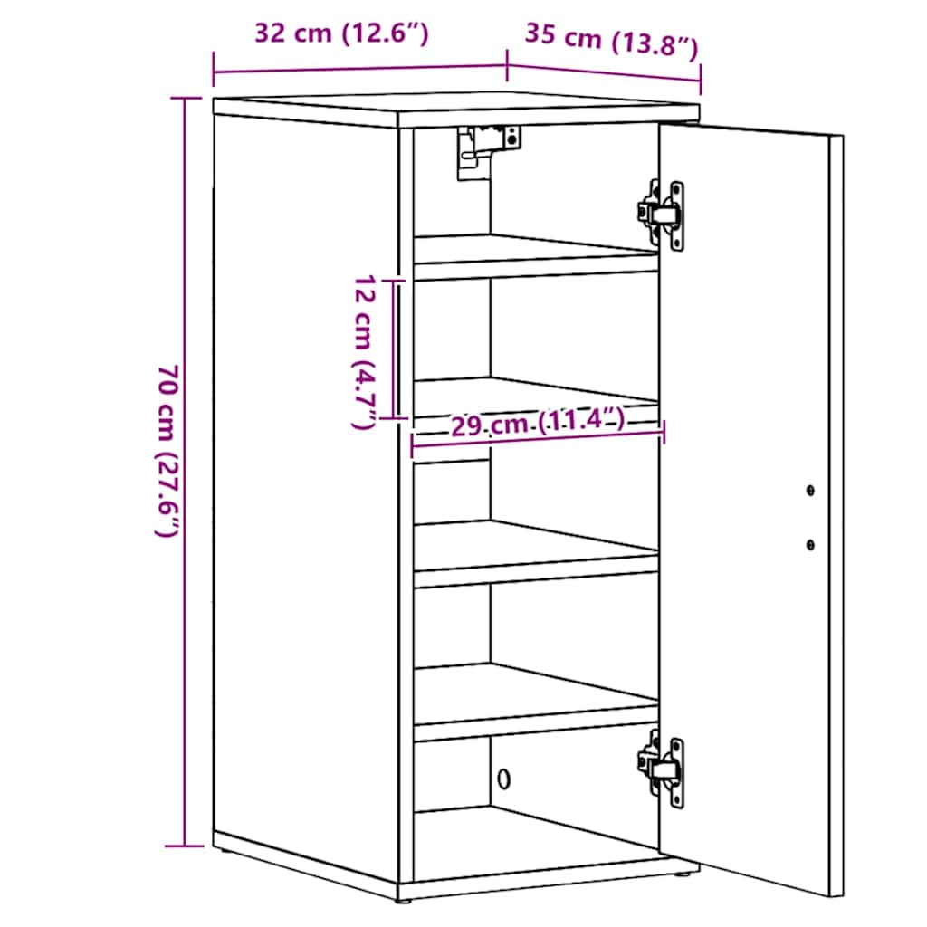 Schuhschrank Weiß 60x35x70 cm Holzwerkstoff