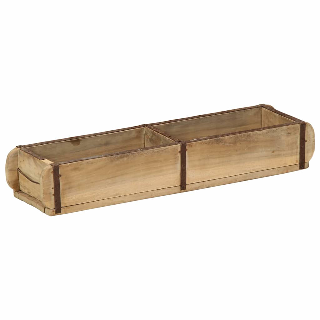 Tablett Braun 30 x 15 x 9 cm Massives upgecyceltes Holz