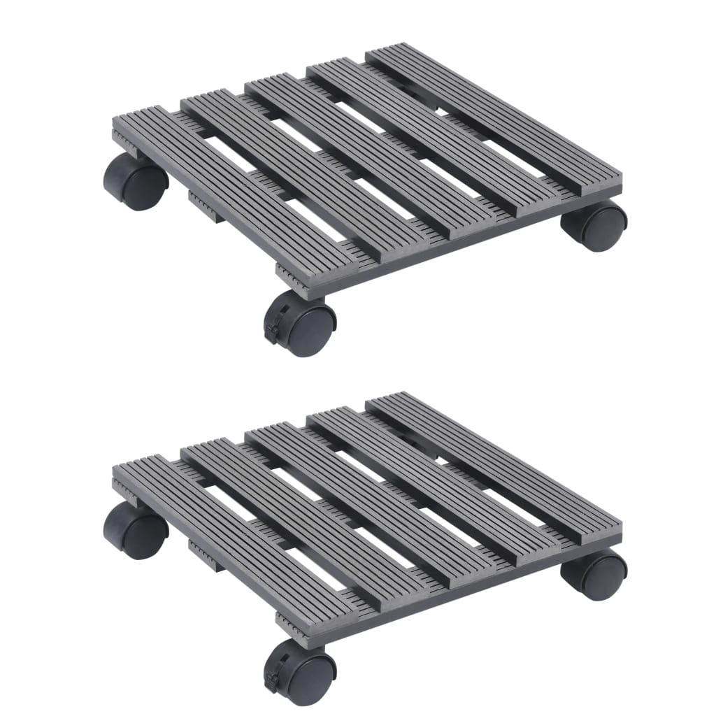Pflanzenroller 2 Stk. Grau Ø30x7,5 cm WPC