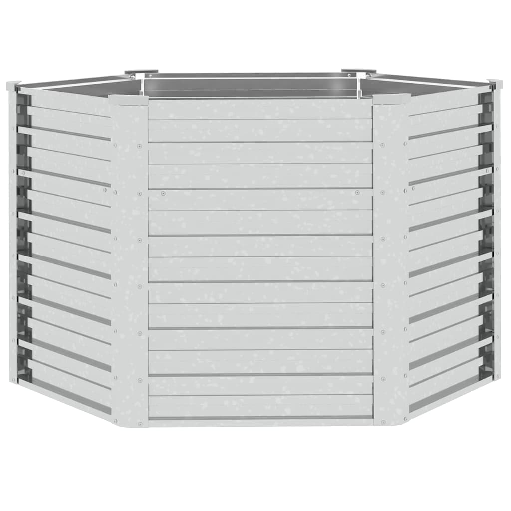 Garten-Hochbeet 129x45 cm Verzinkter Stahl Silber