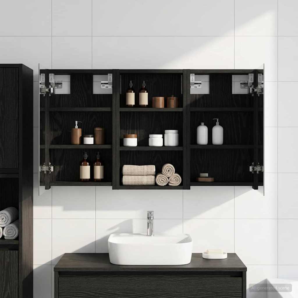 Badezimmerschrank-Set 3 pcs 80 x 10,5 x 50 cm Holzwerkstoff