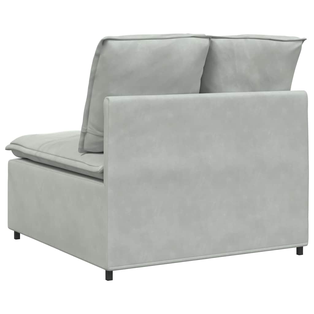 Modulares Sofa Endmodul mit Armlehne Kissen Blau 100 cm