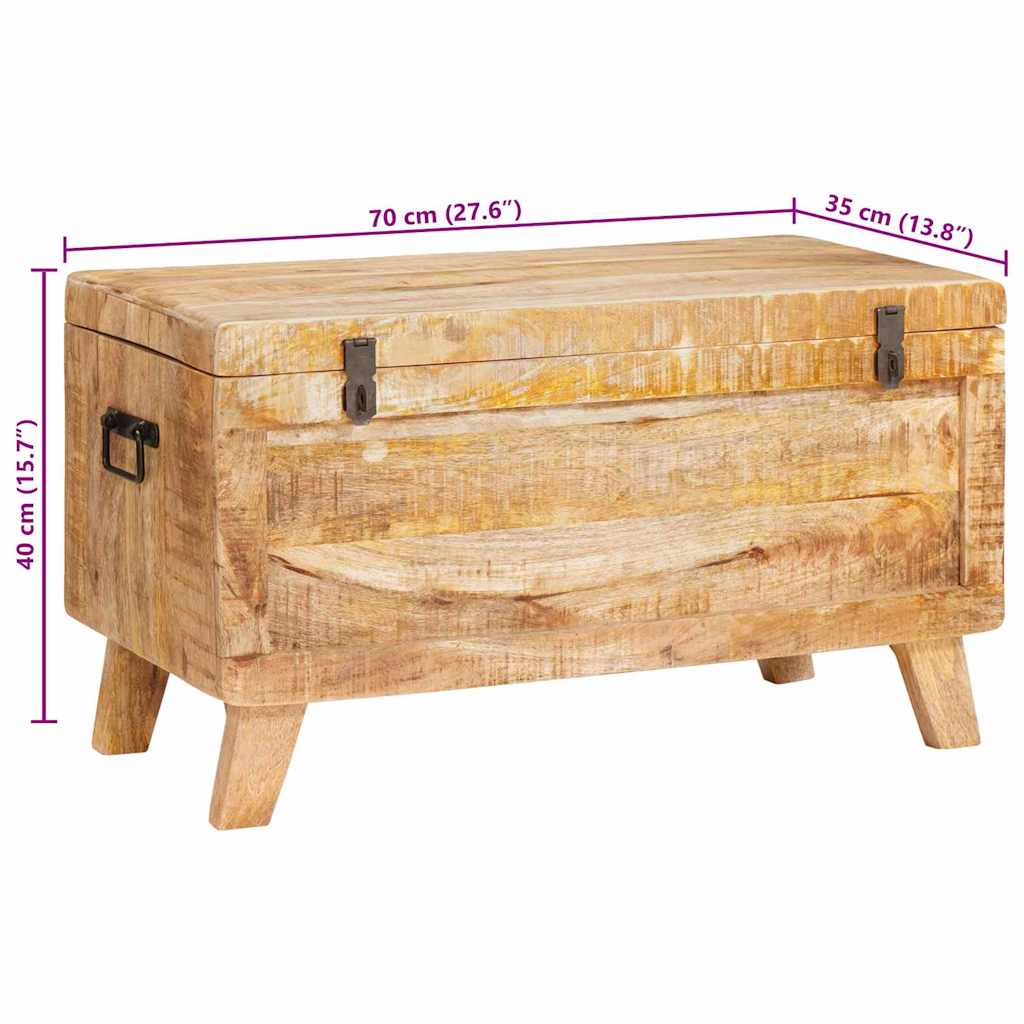 Aufbewahrungsbox mit Speicher 70 x 35 x 40 cm Massivholz Mango