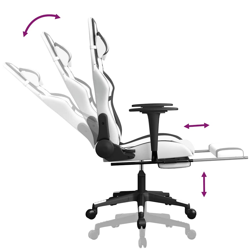 Gaming-Stuhl mit Massagefunktion Schwarz und Grün Kunstleder