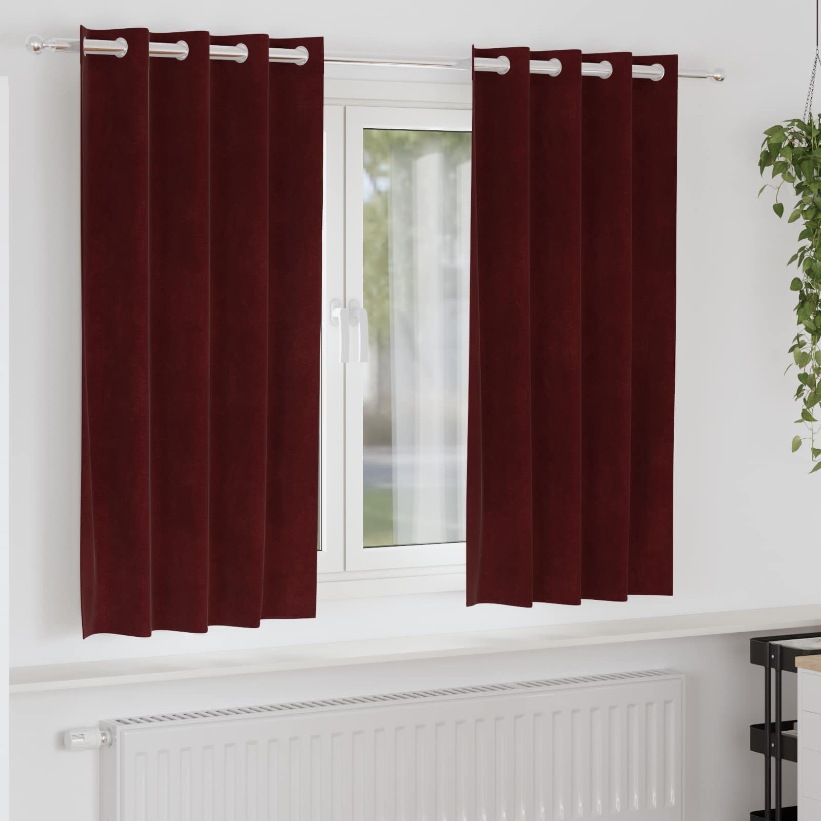 Verdunkelungsvorhänge 2 pcs Schwarz 140 x 140 cm Samt