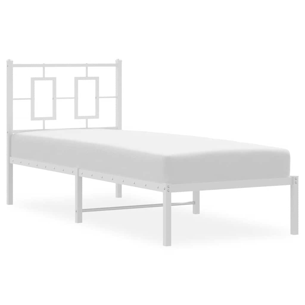 Bettgestell mit Kopf- und Fußteil Metall Weiß 180x200 cm