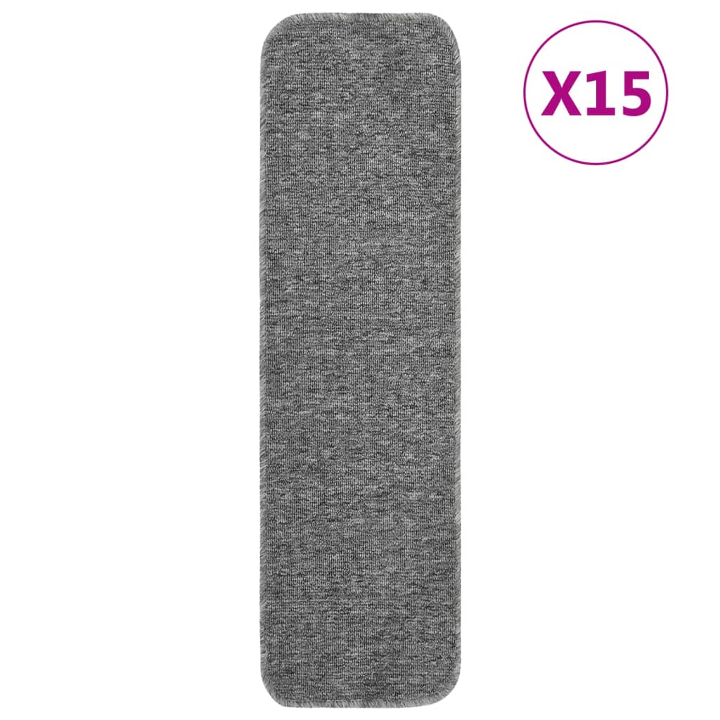 Antirutsch Stufenmatten 15 Stk. 60x25 cm Anthrazit Rechteckig