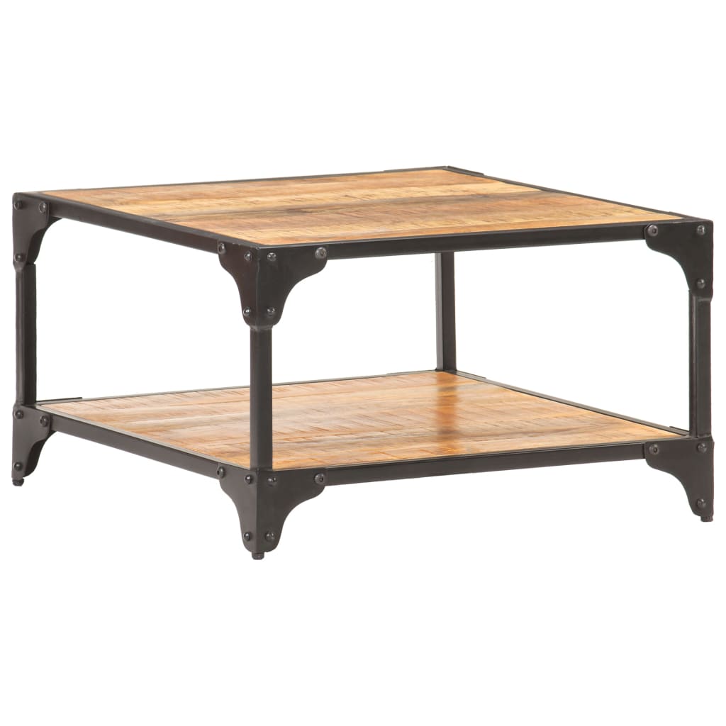 Couchtisch 40x40x36 cm Raues Mango-Massivholz