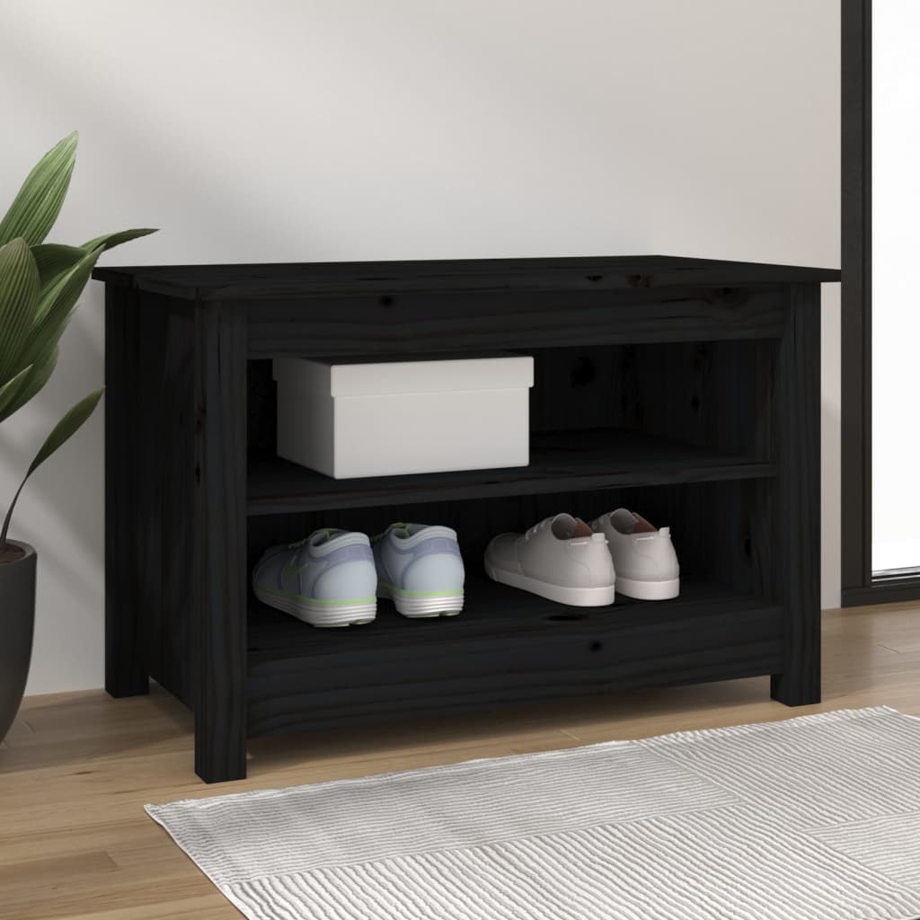 Schuhbank Weiß 70x38x45,5 cm Massivholz Kiefer