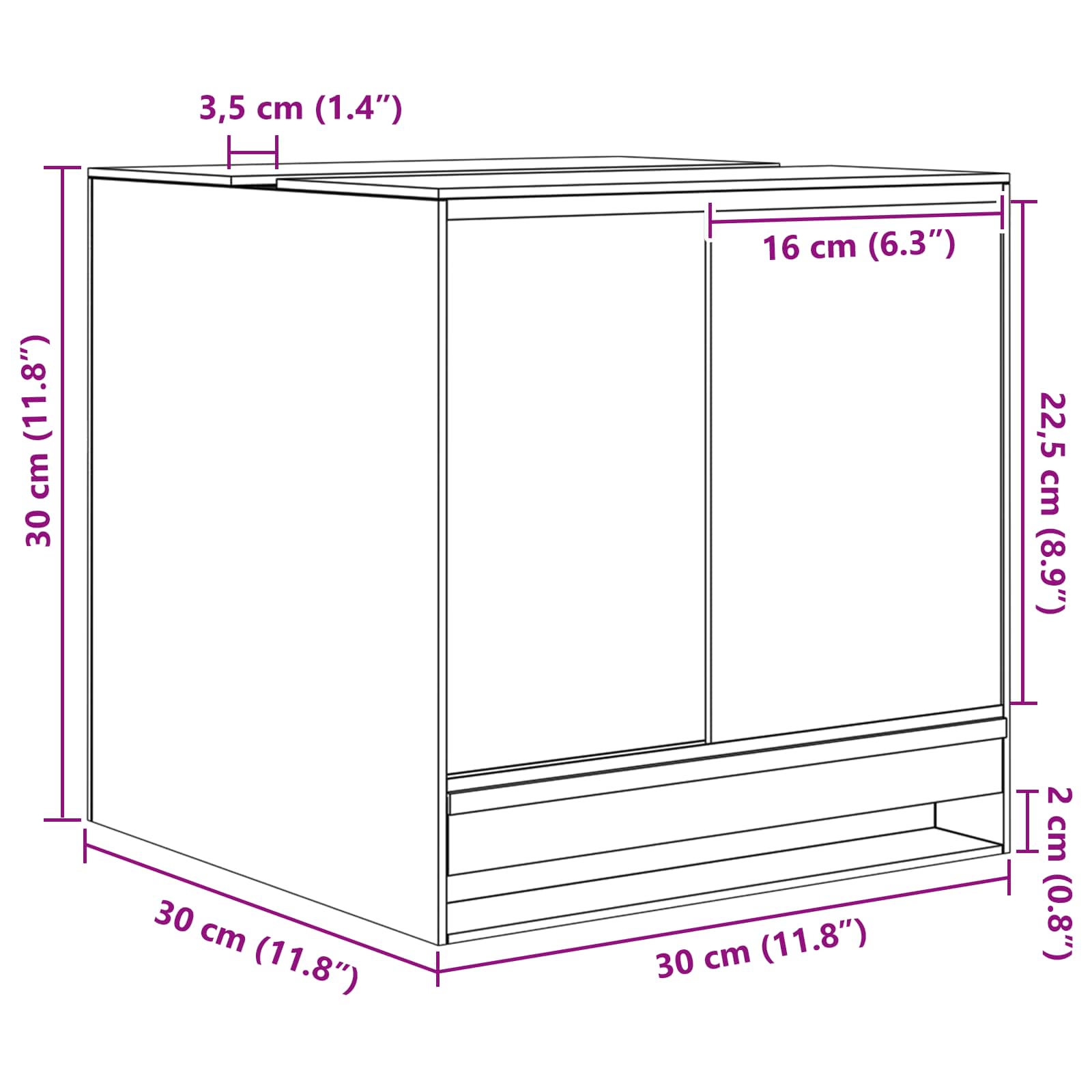 Terrarium mit Speicher Transparent 30 x 30 x 30 cm Glas