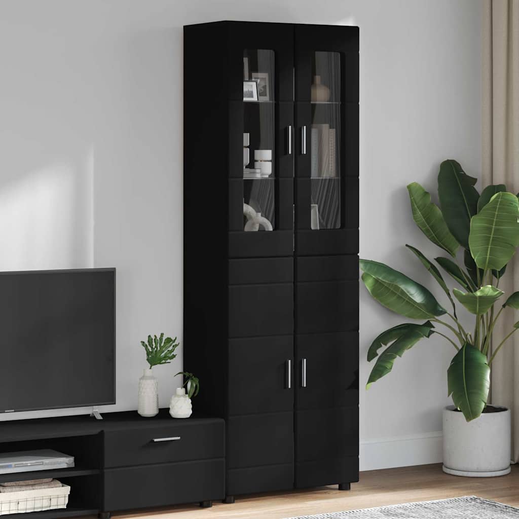 Highboard mit Regal FLORIN Weiß 60 x 35 x 182 cm Holzwerkstoff