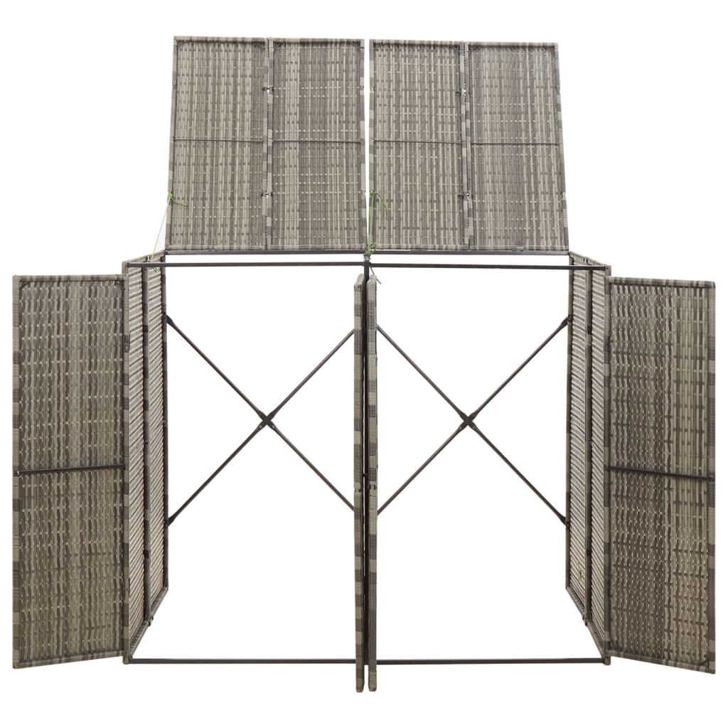 Mülltonnenbox für 1 Tonne Schwarz 70x80x117 cm Poly Rattan