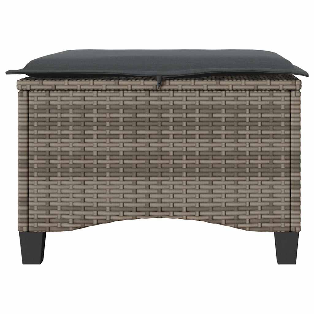 Gartenhocker mit Kissen 2 Stk. Schwarz 55x55x36 cm Poly Rattan