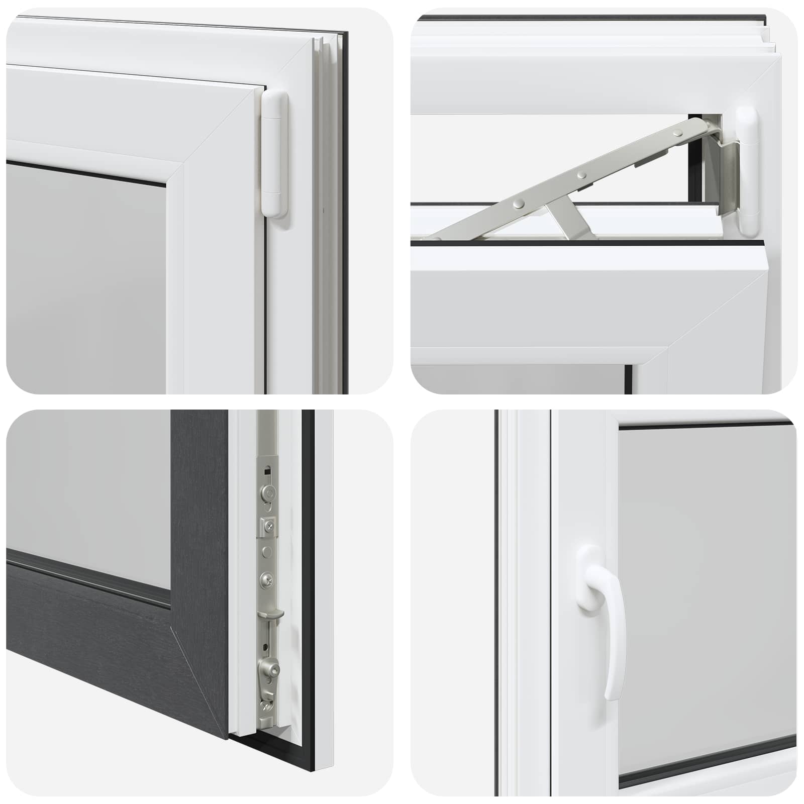 Kellerfenster RISOR 50 x 50 cm PVC und Glas Weiß