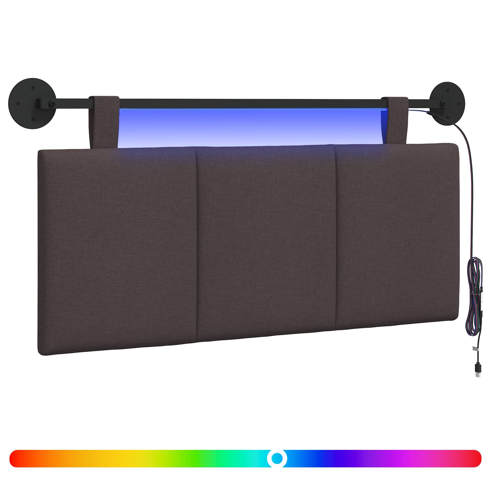 Hängendes Kopfteil Mit LED Licht Wolkengrau Stoff