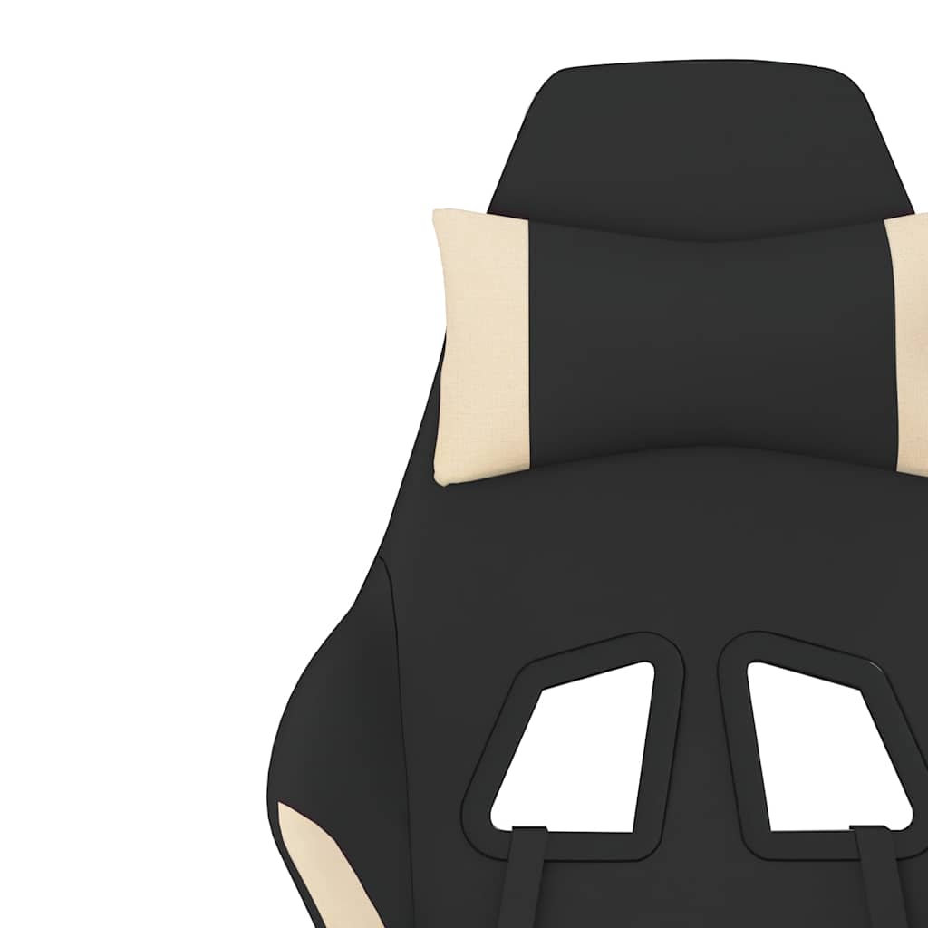 Gaming-Stuhl mit Massagefunktion Schwarz und Creme Stoff