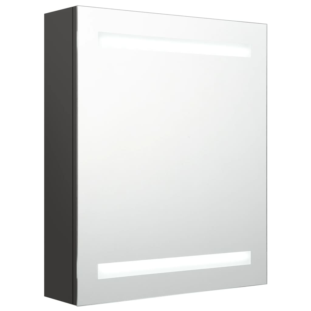 LED-Bad-Spiegelschrank Betongrau 50x14x60 cm