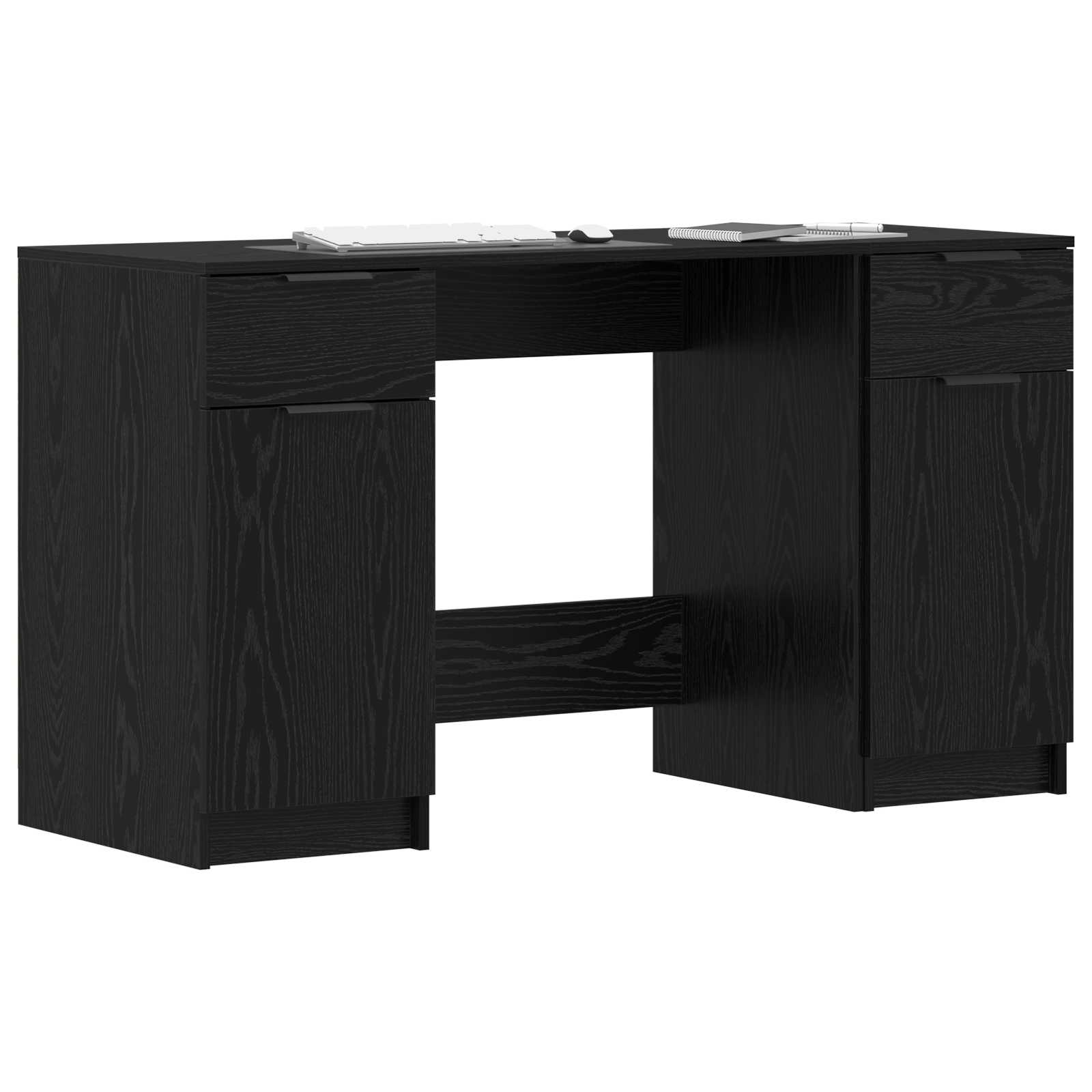 Schreibtisch mit Beistellschrank Weiß Holzwerkstoff