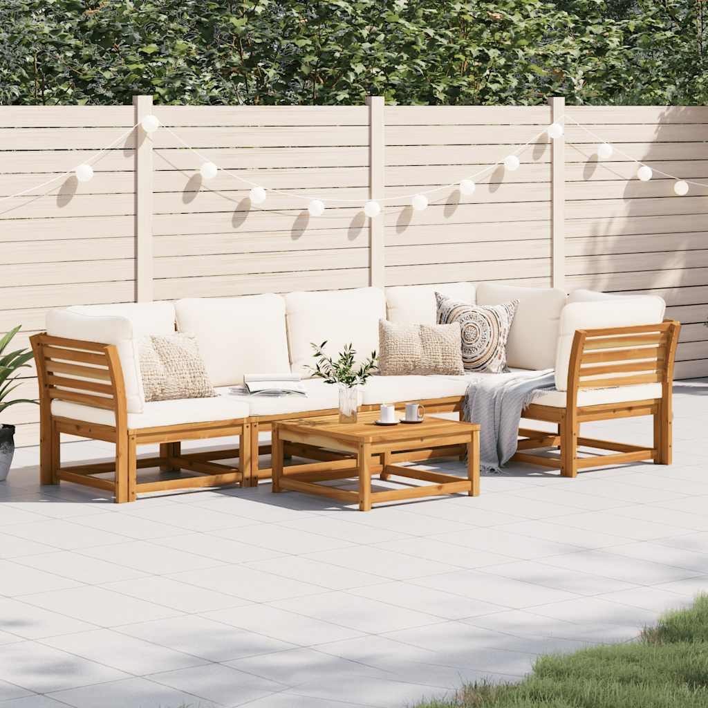 4-tlg. Garten-Lounge-Set mit Kissen Massivholz Akazie